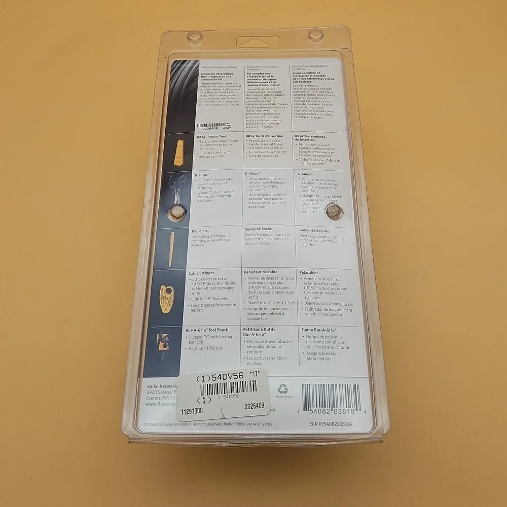 Fluke Networks IS40 Pro-Tool Kit Brand New 11291000 D814 Impact Tool D-Snips